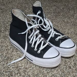 Converse Classic Black High-Top Platform Sneakers